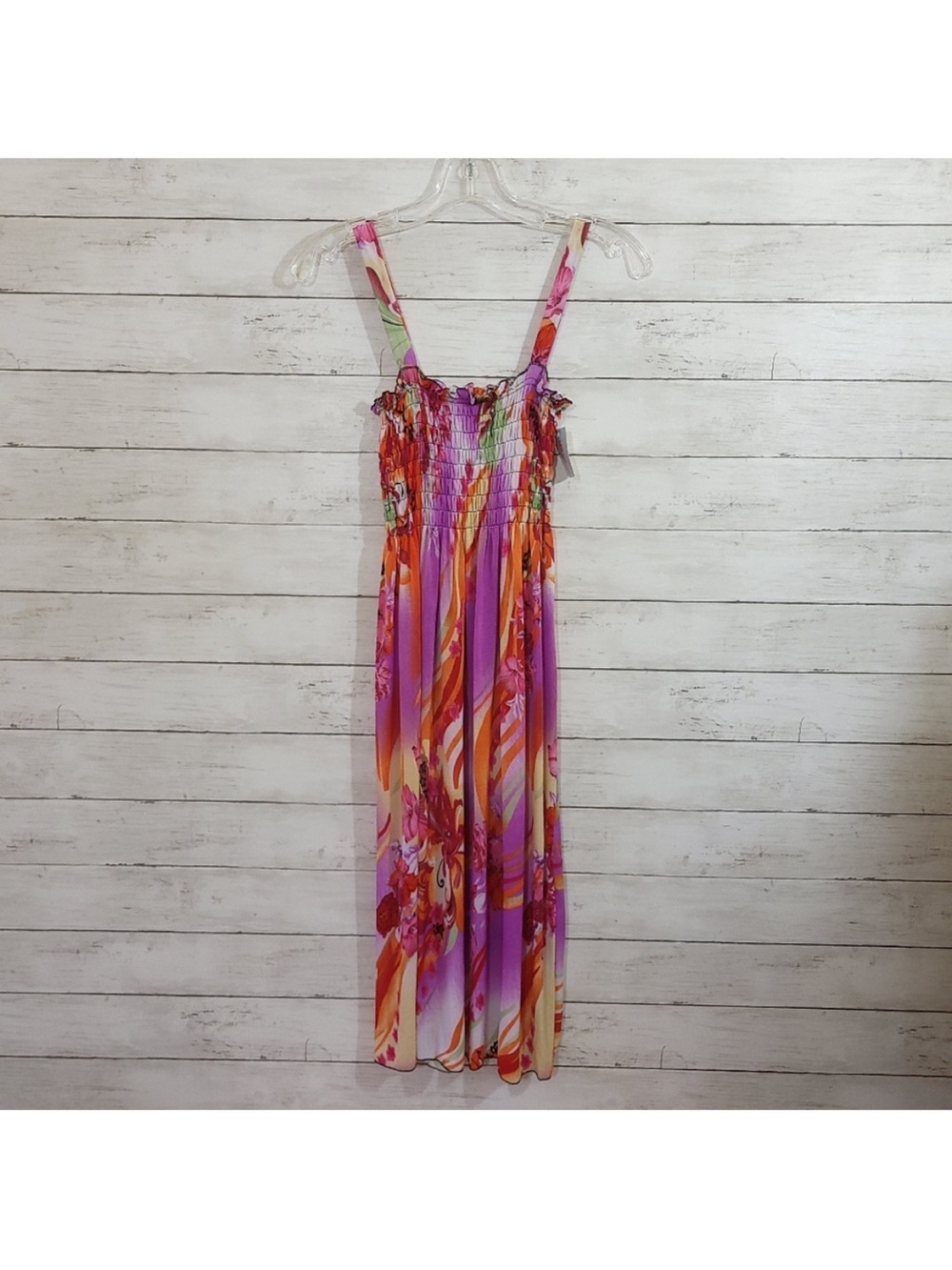 Lati Fashion Tropical Hawaiian Coastal Vacation Beach Hippie Fairy Floral Dress
